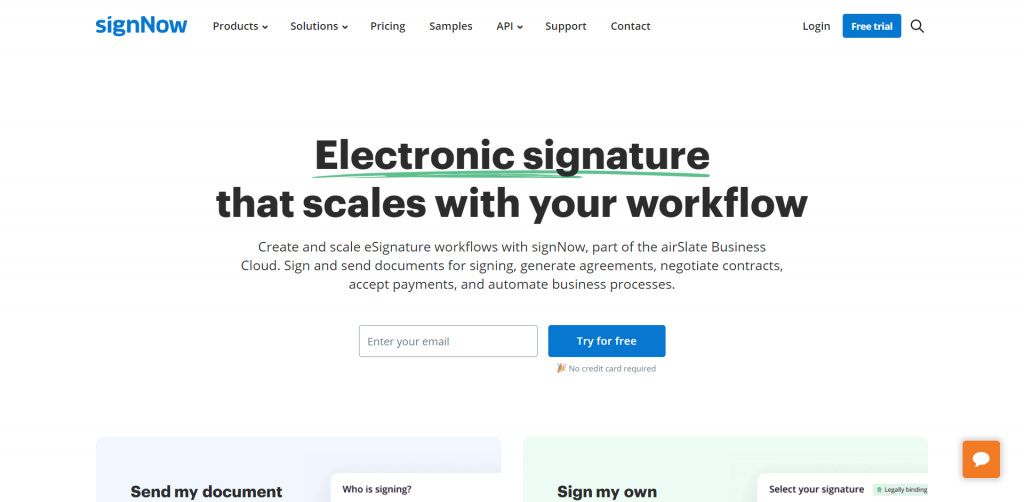 signNow is a DocuSign alternative