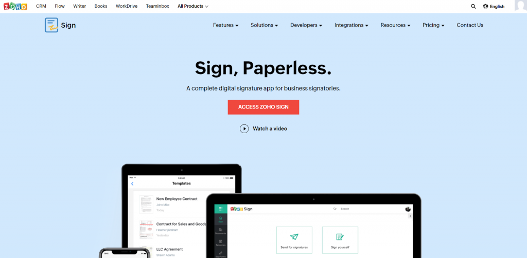 Zoho Sign is a DocuSign alternative