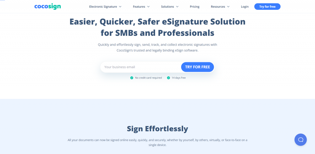 CocoSign is a DocuSign alternative