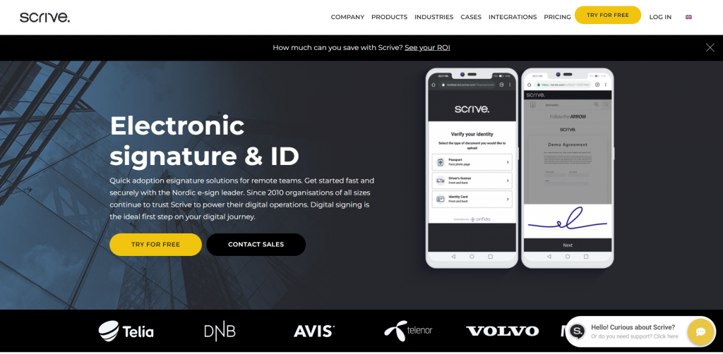 Scrive is a DocuSign alternative