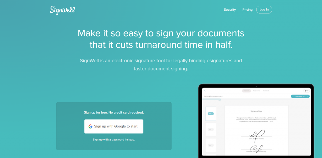 SignWell is a DocuSign alternative