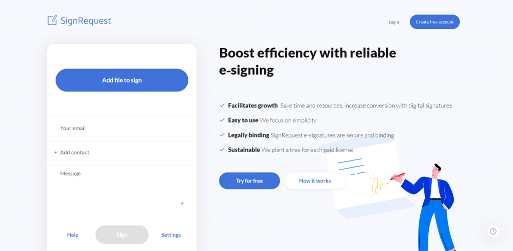 SignRequest is a DocuSign alternative