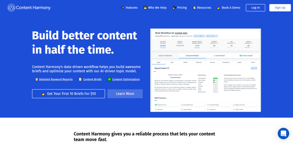 Content Harmony is a Frase alternative