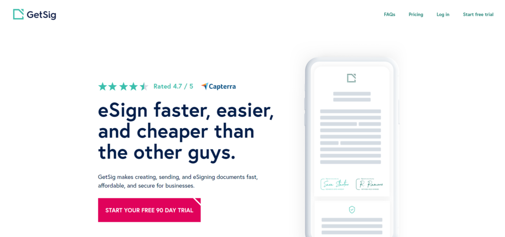 GetSig is a DocuSign alternative